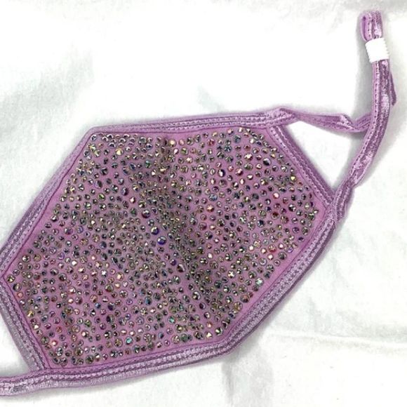 ⭐️NWT Unicorn Lavender Swarovski Quality Rhinestone Protective Mask - Picture 2 of 2